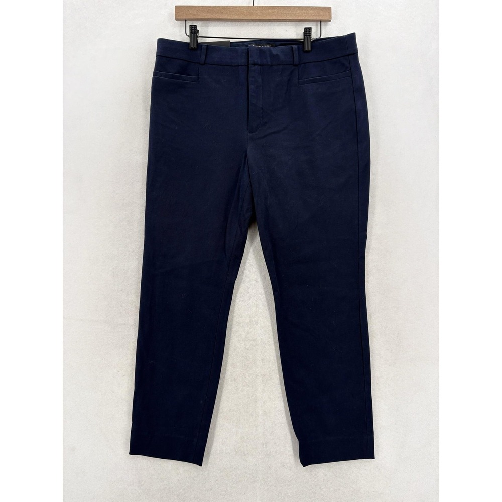 Banana Republic Sloan Dress Pants Womens 12 Blue Washable Bi Stretch Slim Twill